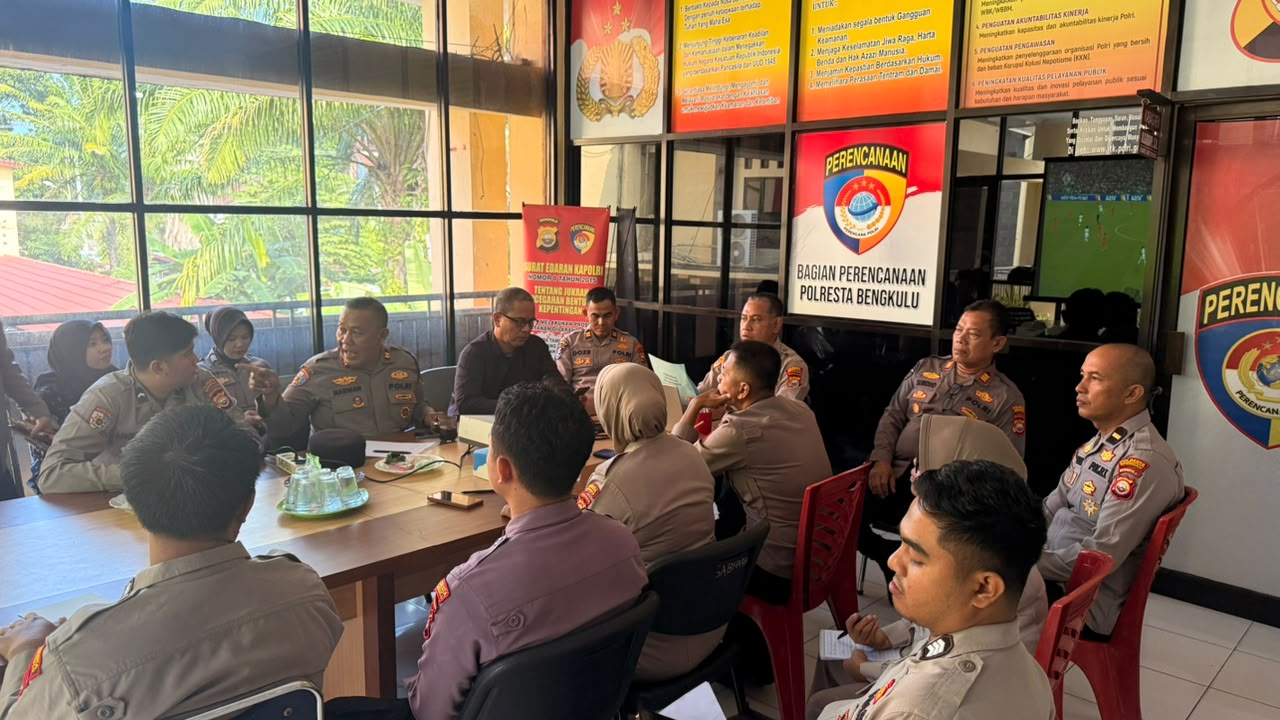Polresta Bengkulu Matangkan Kesiapan Penilaian Opini Ombudman Mal Administrasi Pelayanan Publik TA 2026
